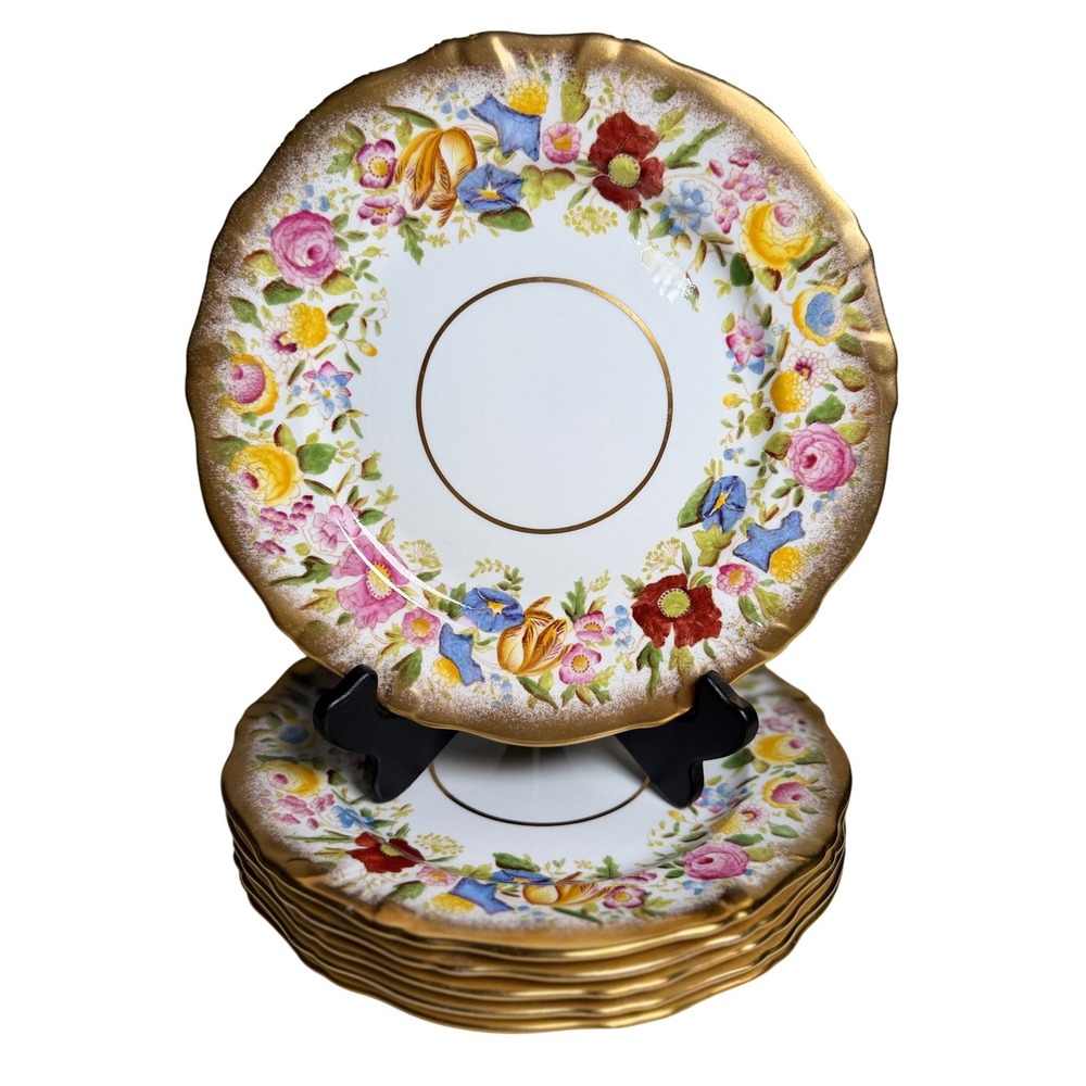 Hammersley Queen Anne porcelain Diner Plate Set of 6 DISCONTINUED